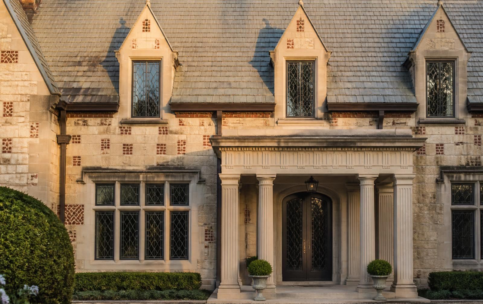 Architectural detail of a custom Morrocroft-caliber estate